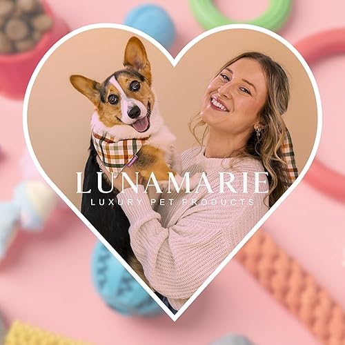 Miniatura 9 de LunaMarie Bandanas de lujo para perro, cómodo accesorio de poliéster para cachorros, bufandas triangulares transpirables para perros de raza