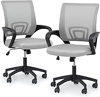 Vista 1 de Magshion Juego de 2 sillas ergonómicas de oficina, silla de escritorio de malla con respaldo medio, silla giratoria ajustable para computadora