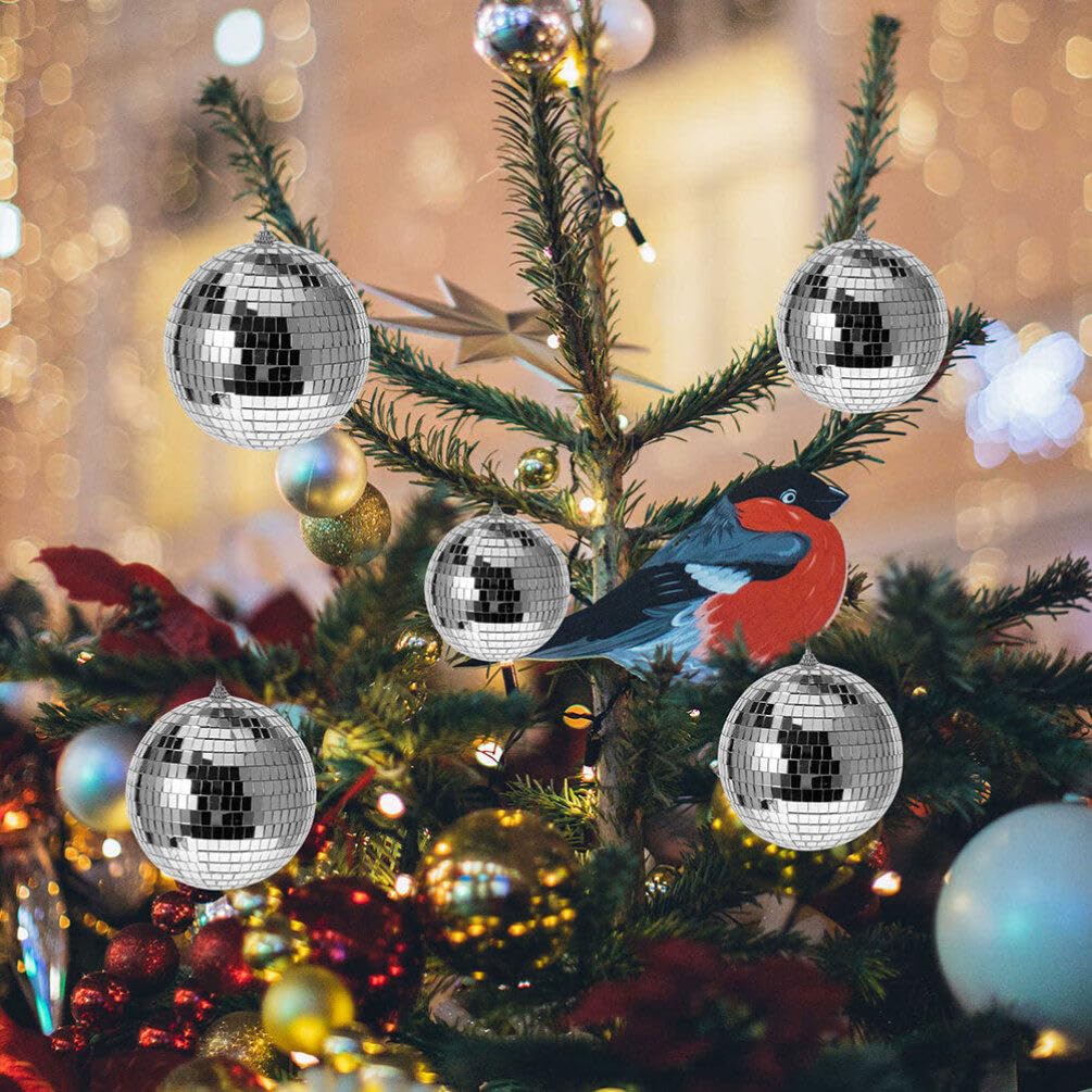 Yardwe Brighten Your Party 4pcs Mirror Disco Balls for Ktv Decorations Ceiling Hanging