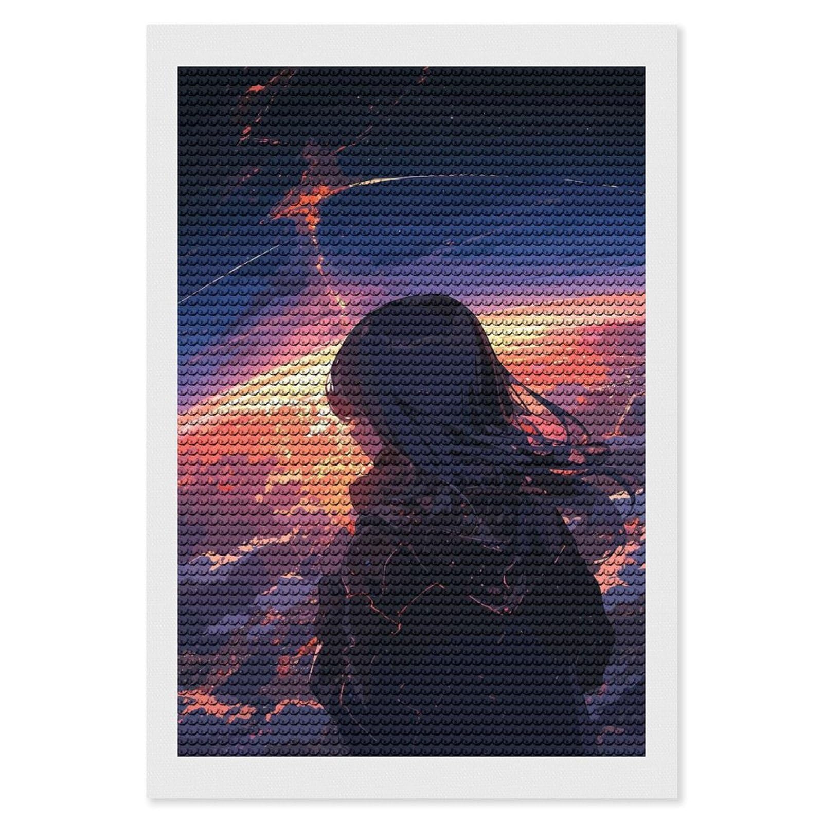 Junmoney Fantasy Anime Girl DIY Diamond Art Canvas Kit 8"x12", Simple to Start, Fun Craft Experience, Modern Decor, Gift Idea, Adhesive Canvas