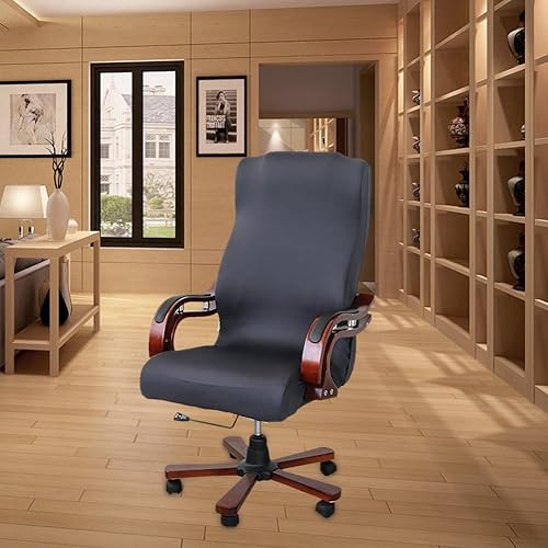 Miniatura 6 de ELEOPTION - Funda para silla de oficina con respaldo alto y elástico, tamaño grande, universal para silla de ordenador, silla ejecutiva, giratoria,