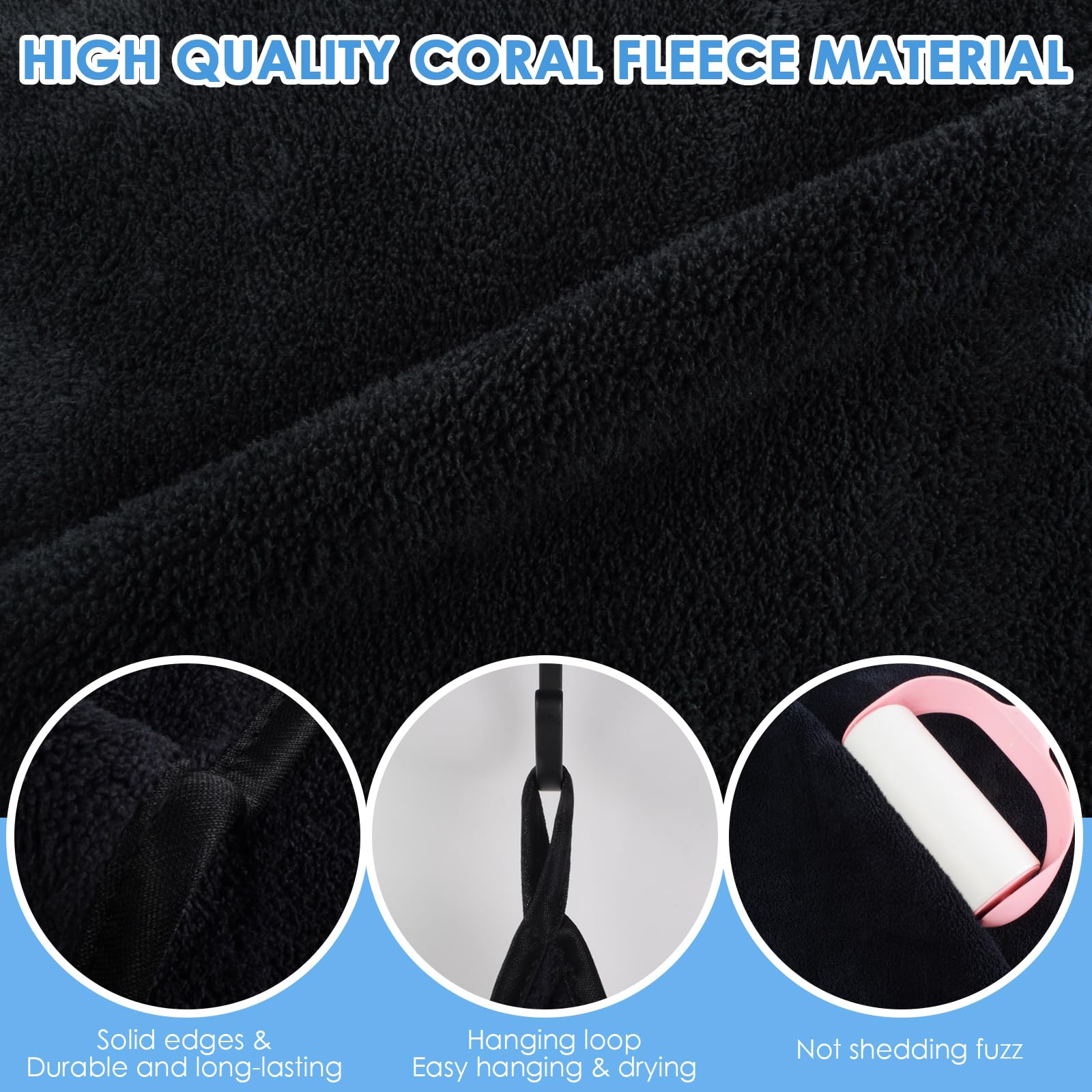 VIVOTE Microfiber Hand Towel, Super Soft & Absorbent Hand Towels with Hanging Loop, Quick Dry Kitchen Hand Towels - Image 3