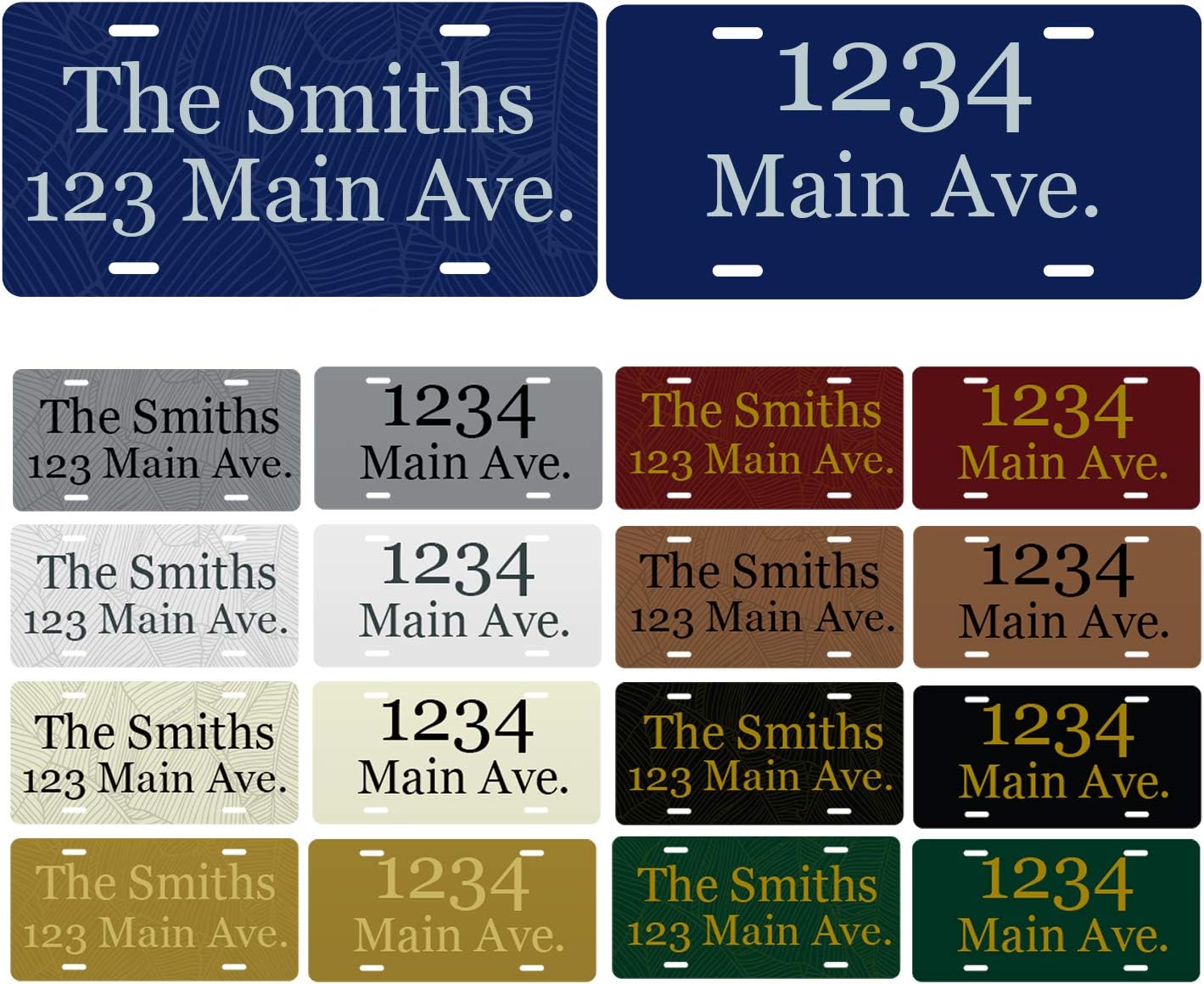 Custom Aluminum Wall Mounted Address Sign 5.875" x 11.875" x .020"