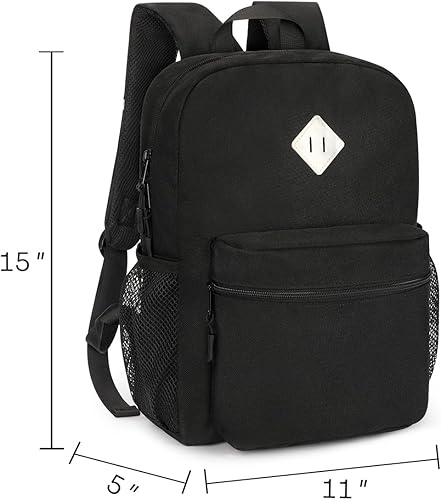 Miniatura 2 de STEAMEDBUN Mochila para niños pequeños para niños pequeños, mochila escolar para niñas, Negro -, 15 pulg., pequeña, Classic