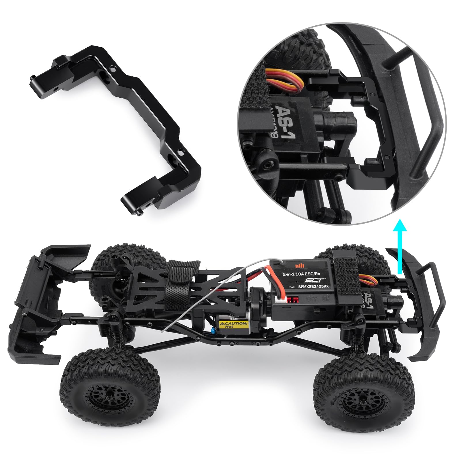 Ricambi Paraurti Rc Compatibile Con Axial Per SCX24 1/24 RC Crawler Car Upgrade Accessori Parti Supporto Paraurti Anteriore In Lega Di Alluminio
