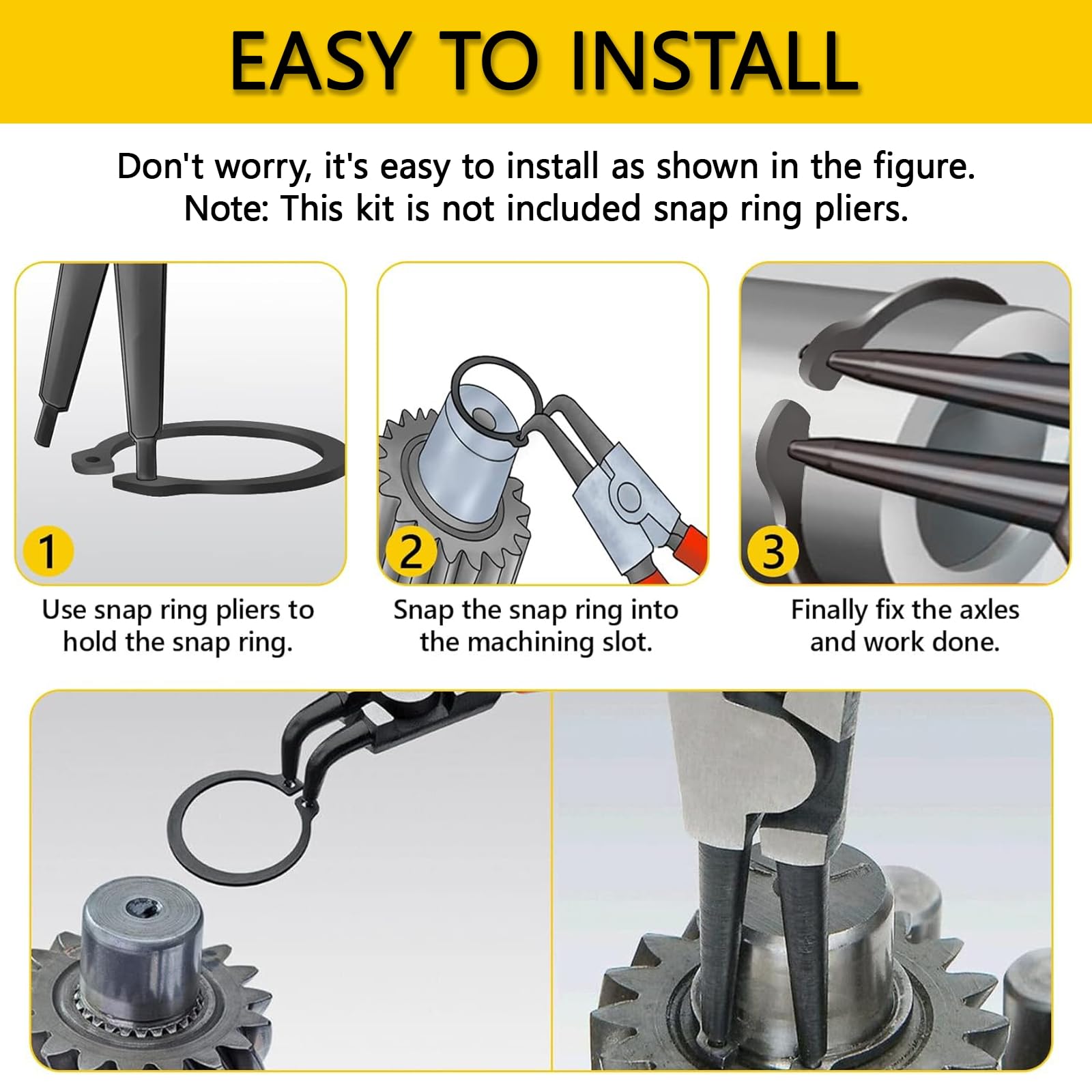 Retaining Rings Assortment Kit - 900 Pcs C & E Clips -6 Retaining Rings Assortment Kit - 900 Pcs C & E Clips -6