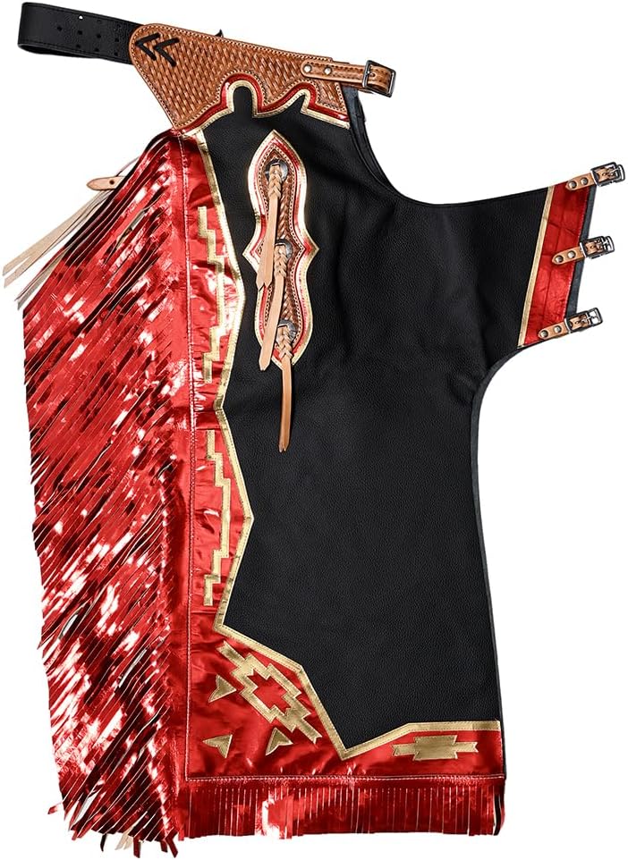 HILASON Western Horse Bull Riding Genuine Leather Rodeo Chaps | for Men and Women Unisex