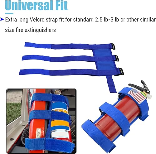 Miniatura 3 de Fire Extinguisher Holder Roll Bar Adjustable Strap Brackets Fits for Jeep Wrangler Unlimited CJ YJ TJ LJ JK JKU JL JLU,Blue with USA Flag Pattern