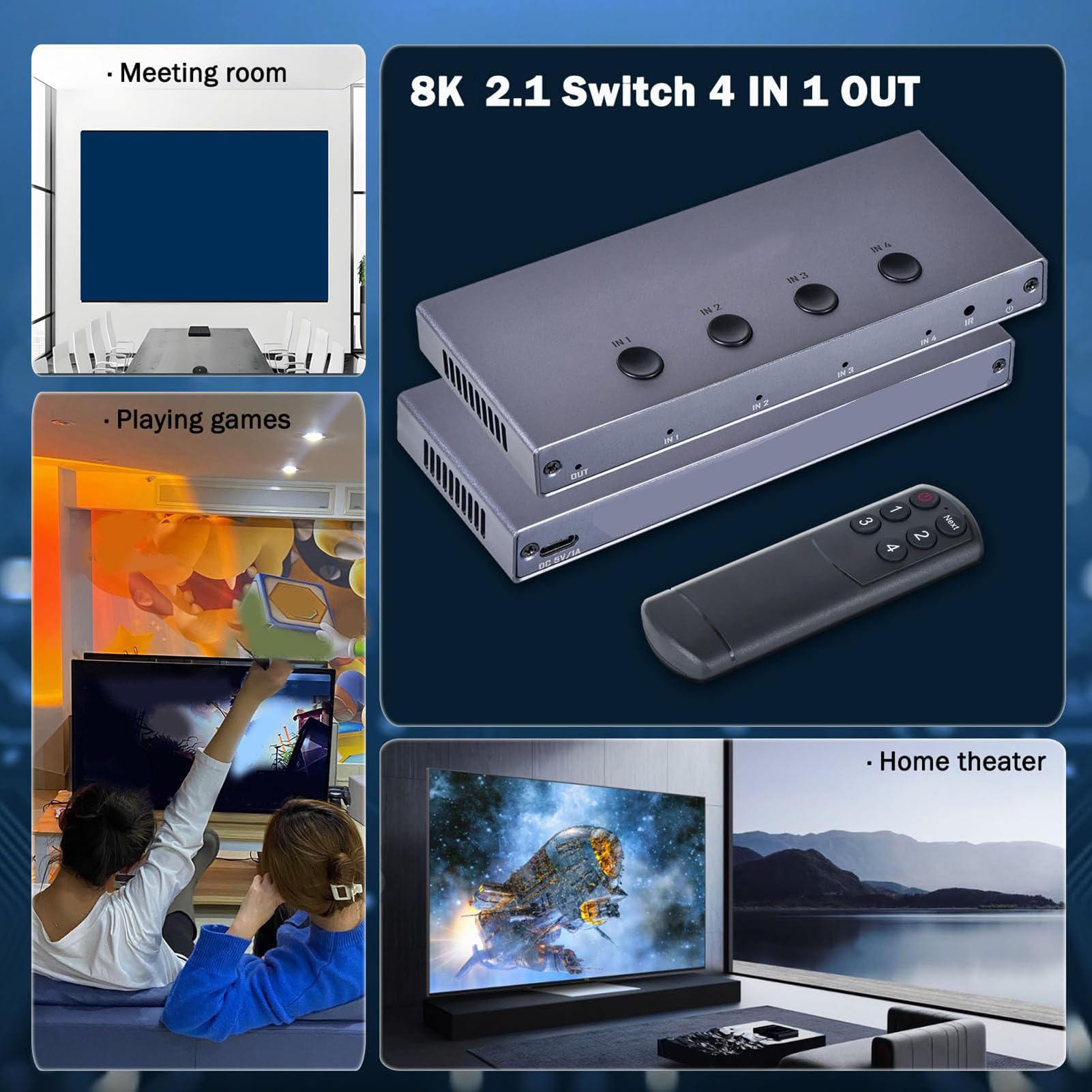 Commutatore Multiviewer HDMI 4x1