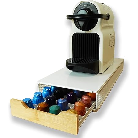 Amazon Forume ネスプレッソ Nespresso 専用 カプセルホルダー 収納 ラック ウッド製 引き出し式 40カプセル用 ホワイト Forume カプセルホルダー 通販