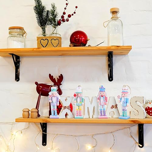 Miniatura 9 de IMIKEYA Figura de cascanueces de Navidad 4 piezas de soldado de cascanueces de madera colgante, adorno de cascanueces de Navidad, decoración de