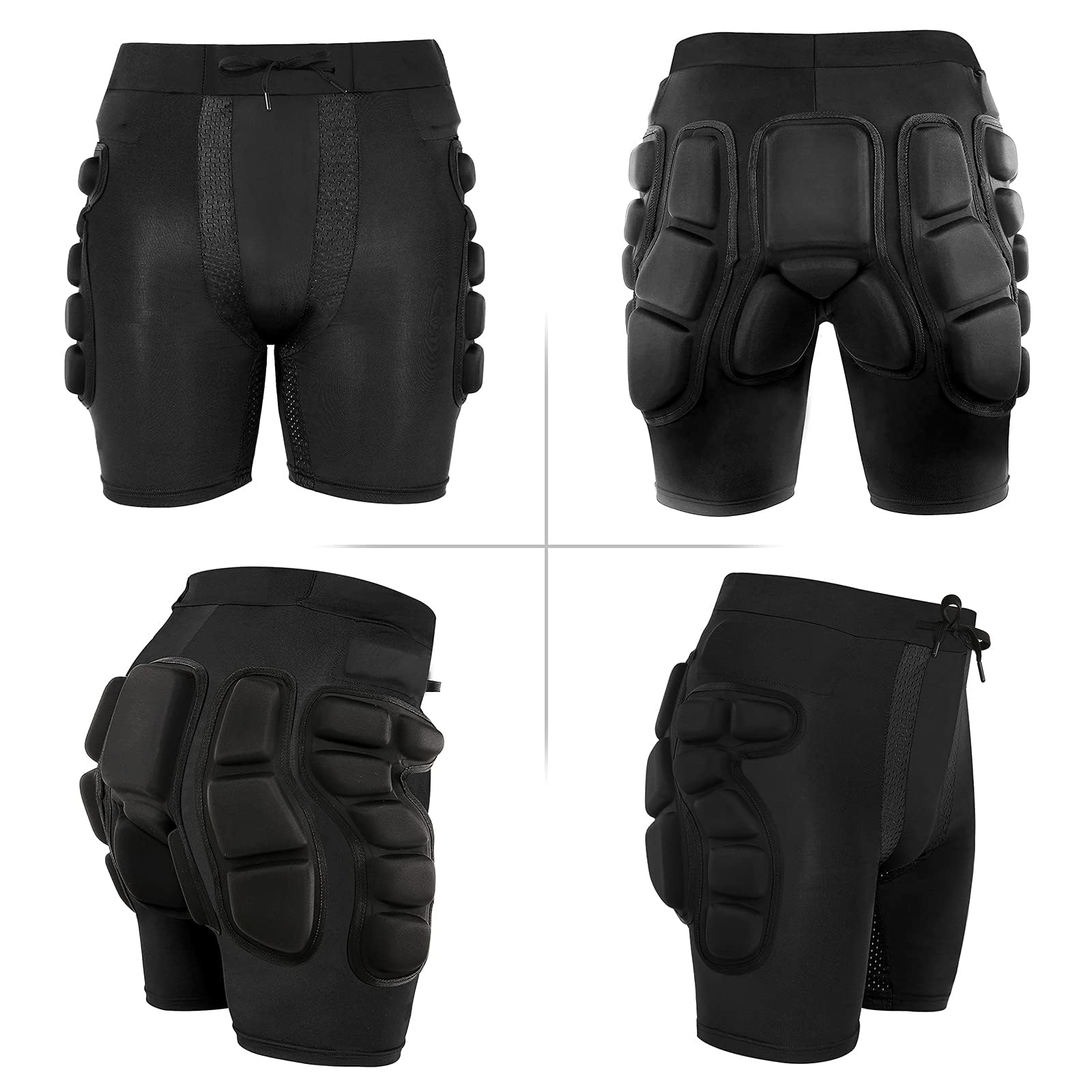 Pantaloncini Imbottiti Protettivi, Pantaloncini Pattinaggio Protezioni per Snowboard, Pattini, Sci, Skateboard, Protezione 3D per Anca, Coscia e Coccige