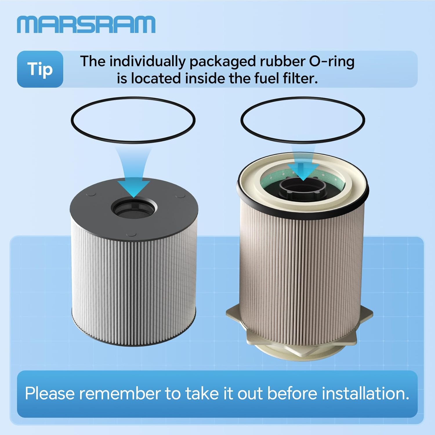 Marsram Fuel Filter Upgrade for 2019-2024 Ram 2500 3500 4500 5500 6.7 Cummins Diesel Fuel Filters for 2019 2020 2021 2022 2023 2024 Dodge Ram, Fuel Filter Water Separator Replace 68157291AA 68436631AA