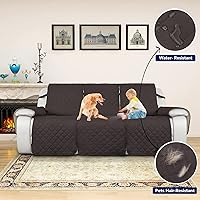 Vista 16 de PureFit Fundas de sofá reversibles resistentes al agua para sofá reclinable de 3 asientos, funda antideslizante para sofá de 3 cojines, protector