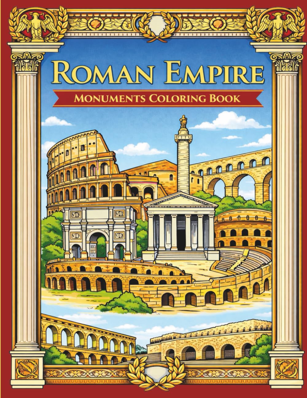 Roman Empire Monuments Coloring Book