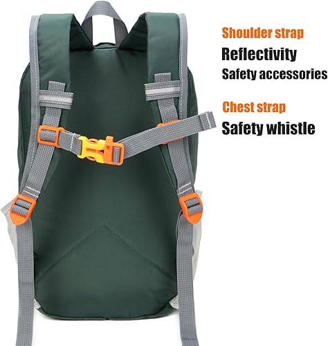 Miniatura 4 de IVYGREEN Mochila de senderismo para niños pequeños para niños o niñas, mochila pequeña para acampar o viajar (verde, S)