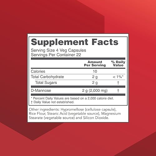 Miniatura 2 de Protocol D-Manosa - 500 mg - Limpieza de la vejiga - Apoya el tracto urinario saludable* - para hombres y mujeres - Kosher y sin OMG - 90 cápsulas