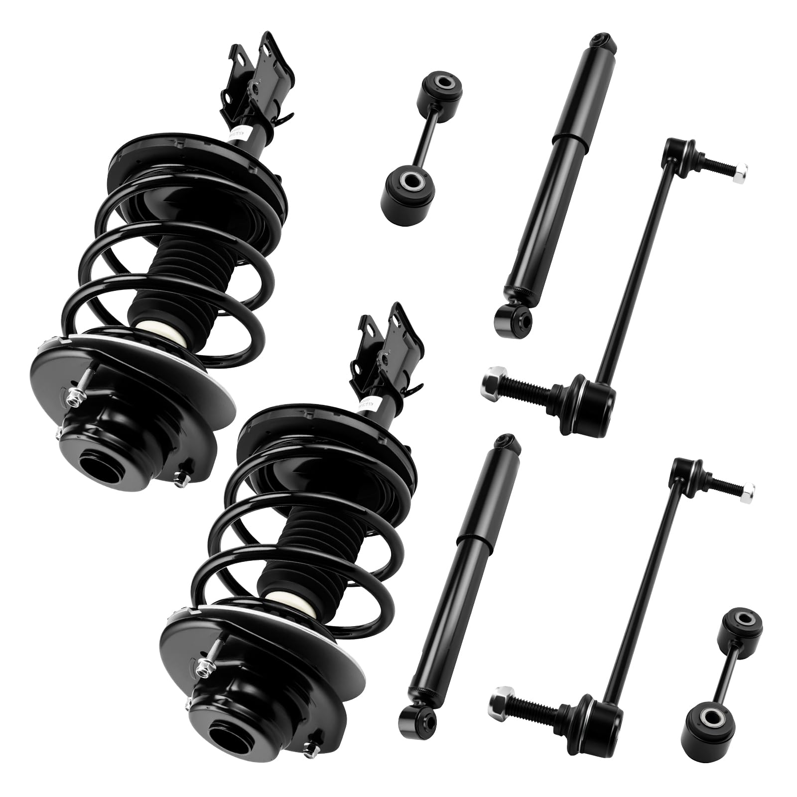 PHILTOP Front and Rear Complete Struts Spring Assembly Fit For 2001-2007 Grand Caravan,2001-2007 Town &amp; Country,2001-2007 Caravan,2001-2003 Voyager Shock Absorber &amp; 2 Sway Bar End Links SR4039, SR4038