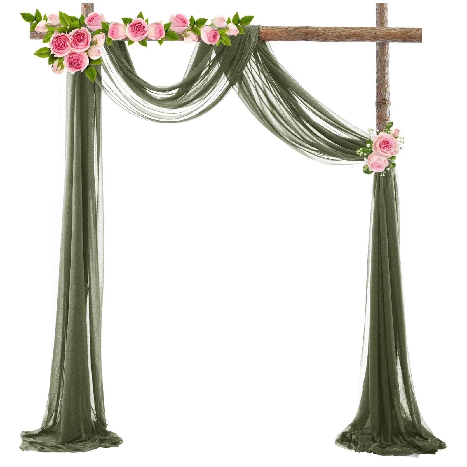 MOHUIED 10M Wedding Arch Drape Decoration Tulle Organza Sheer Fabric Draping Curtain Birthday Party Backdrop Wedding Chair Sashes Decor Wedding Arch Draping Fabric(Color8,135x500cm)