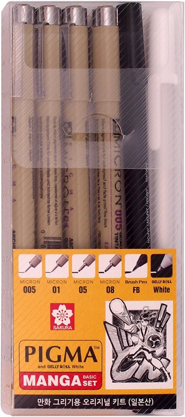 SAKURA Pigma Manga Basic Set (005 01 05 08 Fb White)|Micro