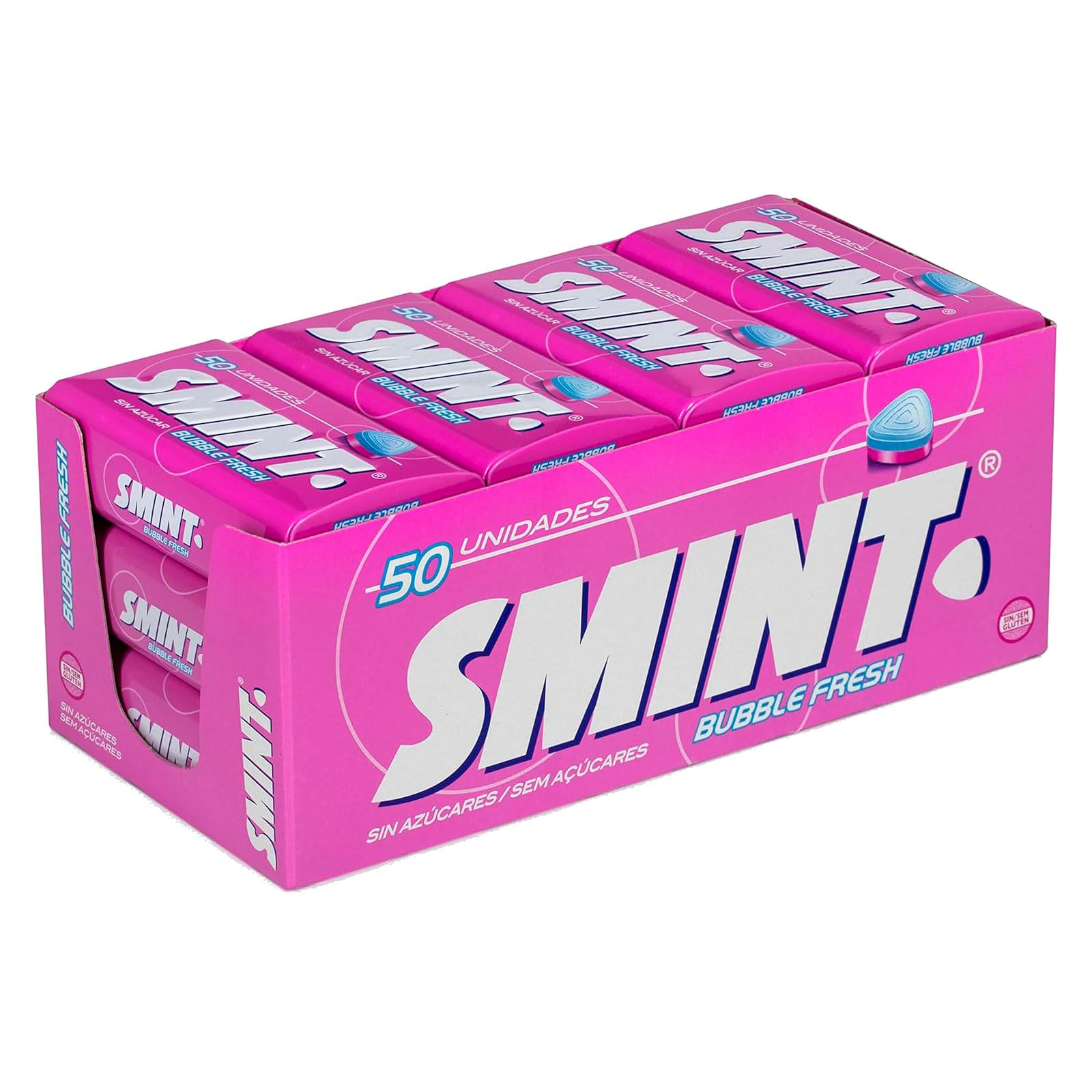 Deliex - Smint Tin, Caramelo Smint Comprimido Sin Azúcar - 12 unidades de latas de 35 gr. (Total 420 gr.) (12, Bubblefresh)