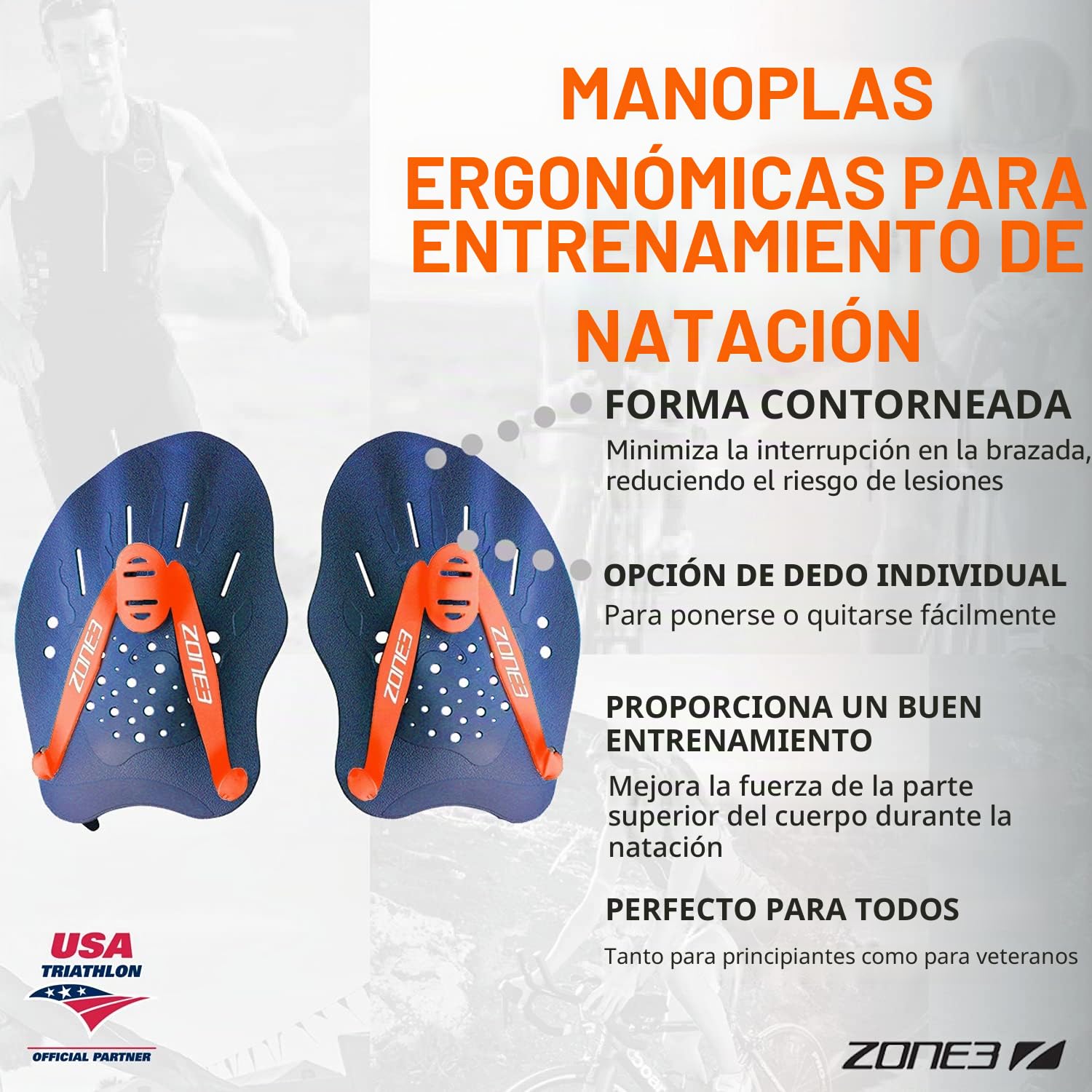 ZONE3 Ergo Palas de Entrenamiento para natación