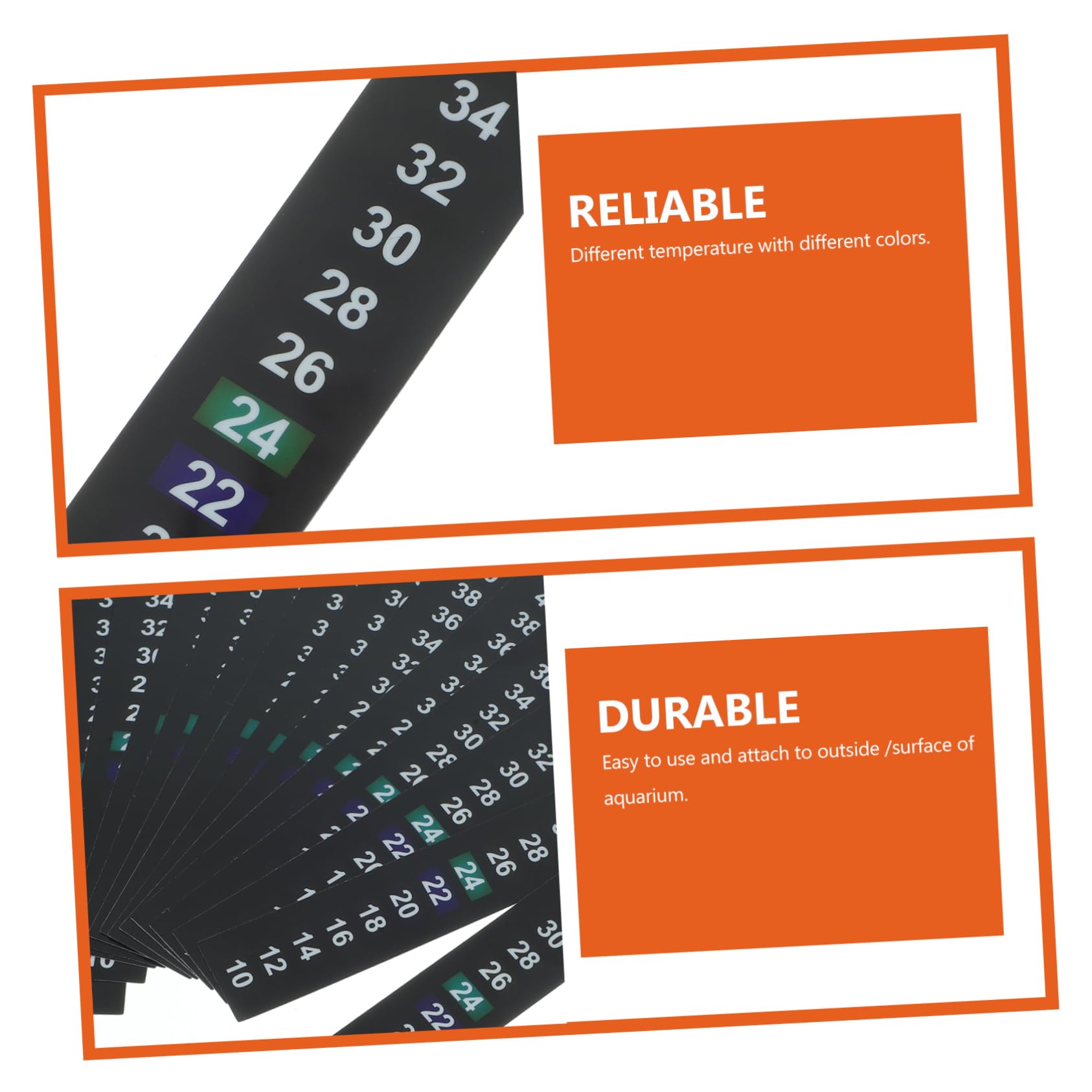 Housoutil 150 Pièces coller sur bande de cristal liquide thermomètre digital aquarium thermomètre intérieur barrette spéciale liquide Crystal autocollant suite