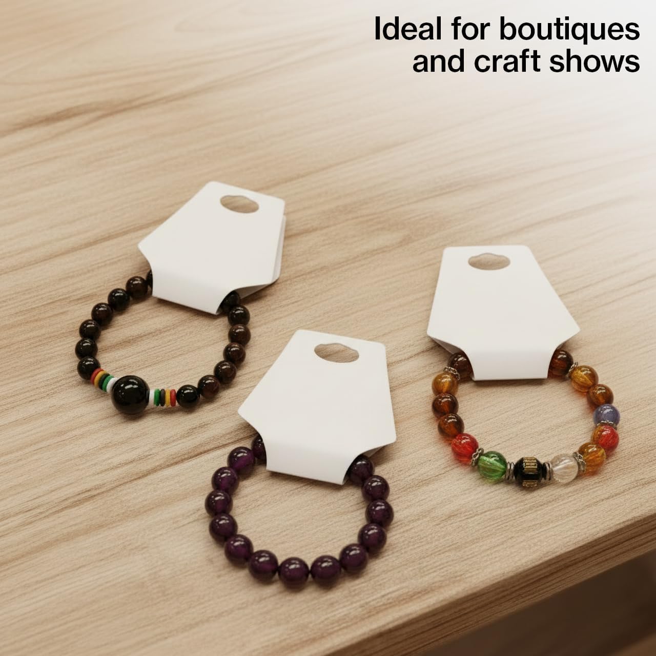 SSWBasics White Self-Adhesive Necklace Foldovers - Pack of 1,000