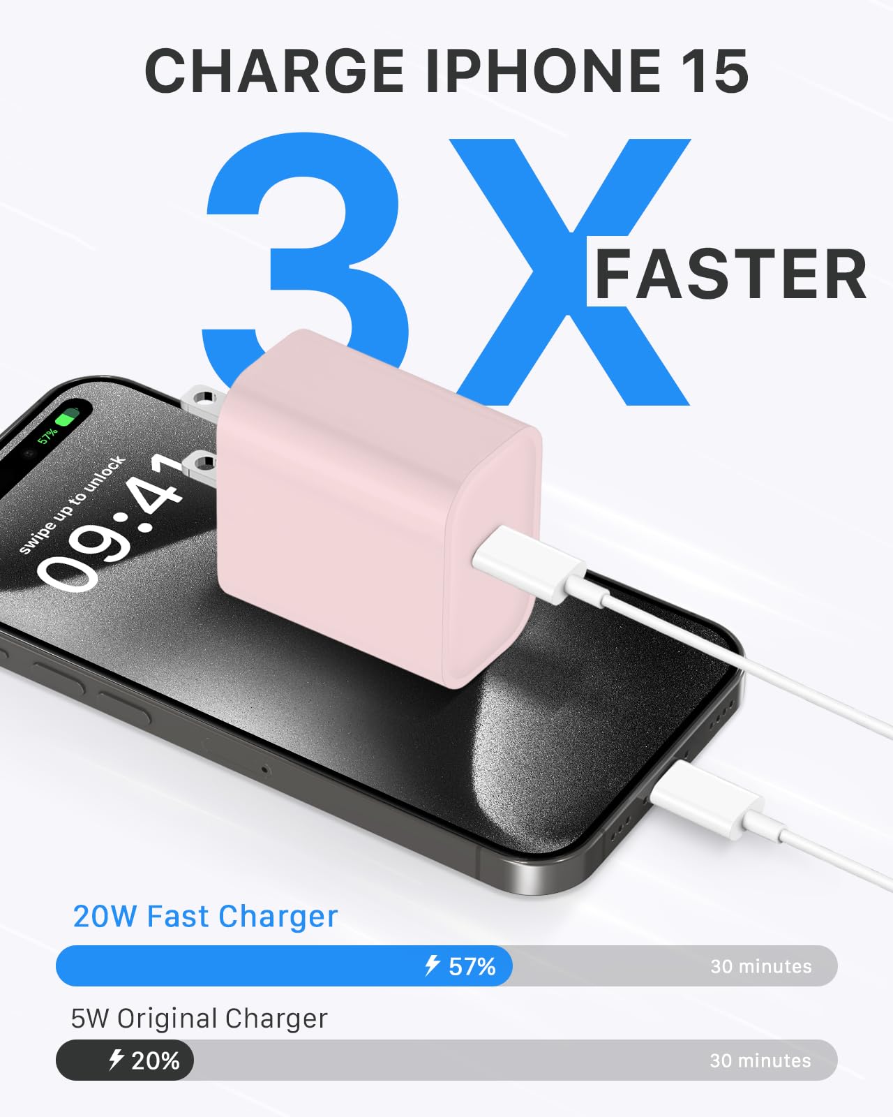 iPhone 16 15 Charger,iPad Pro Charger Type C Charger Fast Charging with 6FT USB C Charger Cord for iPhone 16 15 Pro 16 15 Pro Max 16 15 Plus/Pad Pro/Air,and More(3-Pack)?Pink