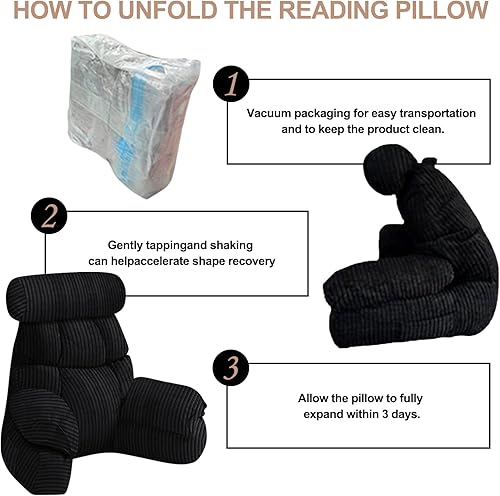 Miniatura 6 de FXXUDVNIIN Almohada de espalda para sentarse en la cama, con reposabrazos de 9.4 pulgadas, almohada de cama para sentarse, brazos de pulgadas para