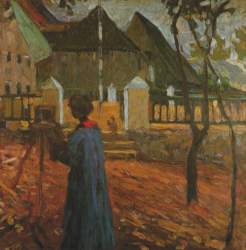 Lámina de Kandinsky: Gabriele Münter en Kallmünz, impresión mate mediana