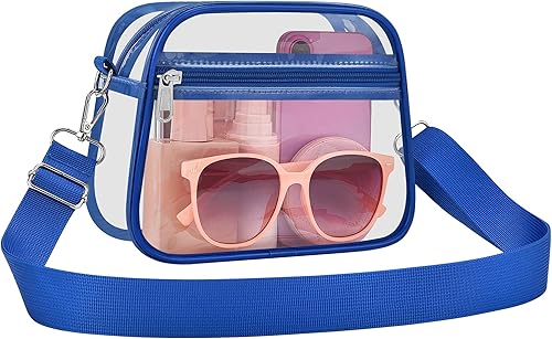 Vista 15 de COK Bolsa transparente para eventos de estadio, bolsas cruzadas para mujeres y hombres, bolso transparente para conciertos y festivales Negro