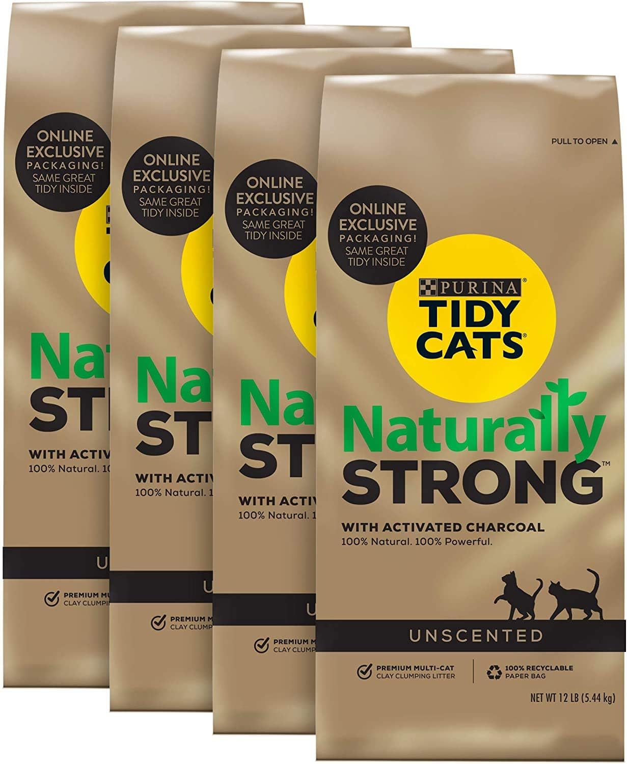 Tidy Cats Clumping Cat Litter 4×12lb Multi-Cat Packs