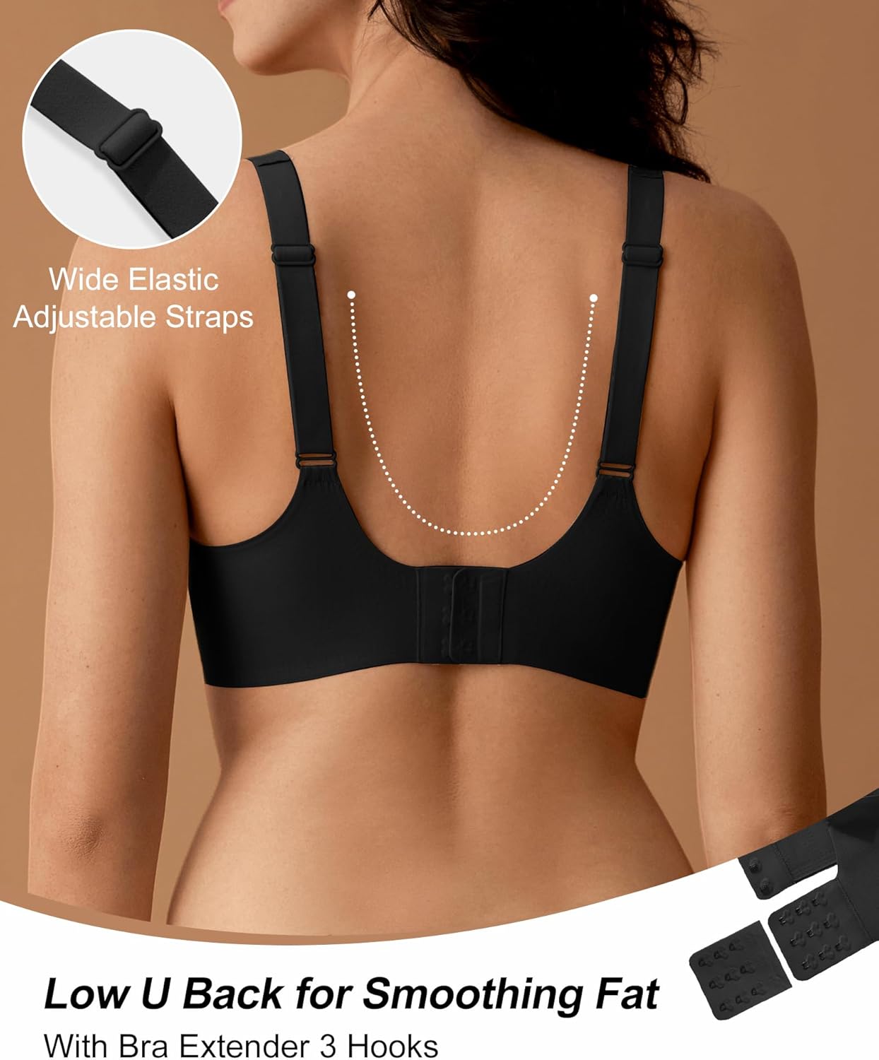 SHARICCA Womens Wireless Bras Full Coverage Deep V Mesh Bra Comfortable Seamless Soft Padded Sleep Bralettes - Image 4