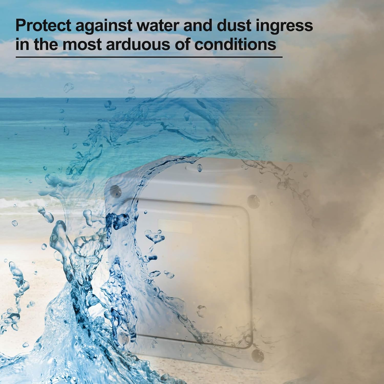 SuperInk Outdoor Light Switch, IP66 Waterproof SPDT Electrical Switch, 2 Gang 2 Way + 1 Gang 2 Way, Grey, 10A 110–250V, for Garden, Garage, Patio, with 10PK Black Cable Connectors