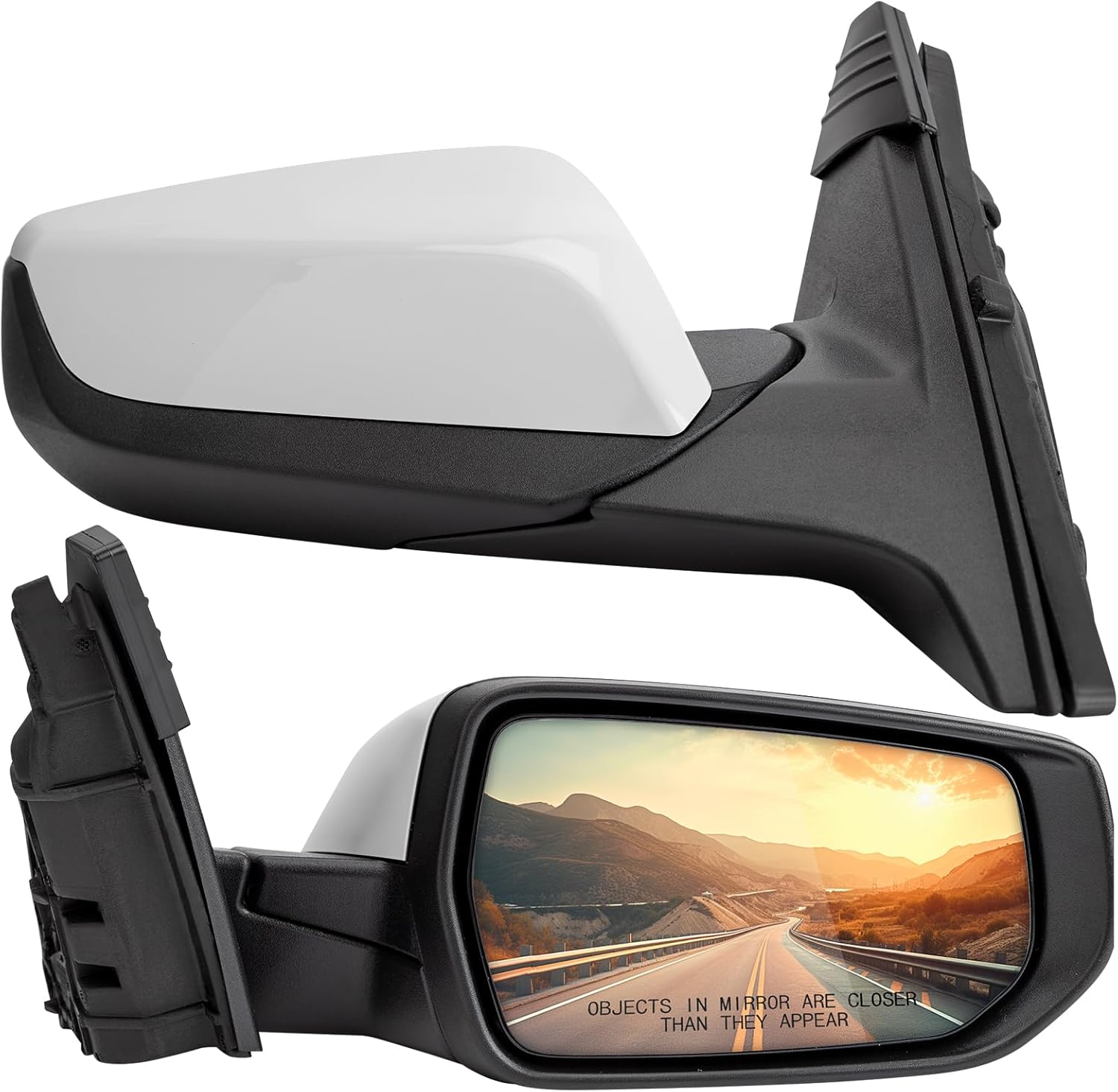 Right Passenger Side Rear View Mirror Replacement for Chevrolet Chevy Malibu 2016 2017 2018 2019 2020 2021- Rearview Mirrors with 3Pins,Electric Adjustment, white