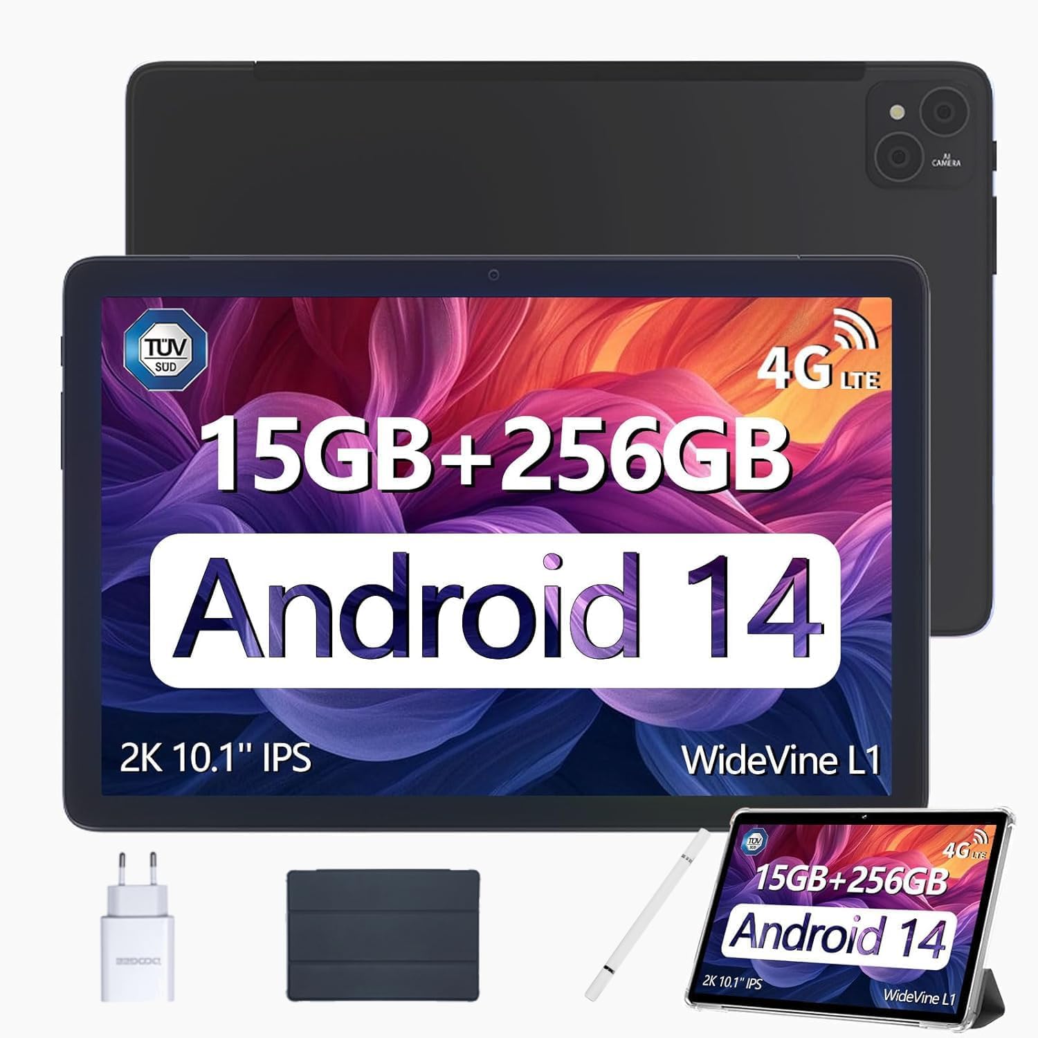 DOOGEE T10 PRO Android 14 Tablet, 10 Zoll, 15GB RAM + 256GB ROM