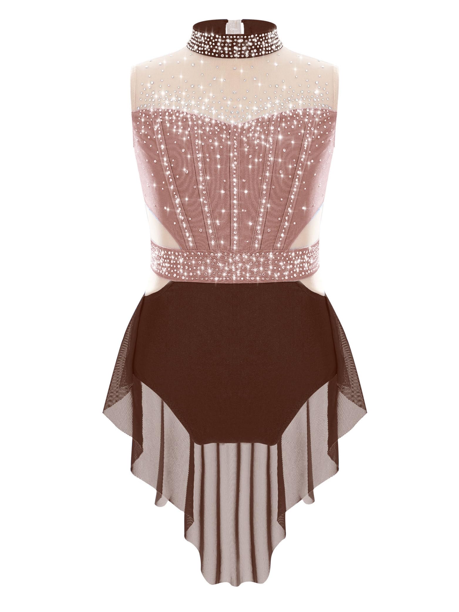 Enfant Fille Justaucorps Gymnastique Strass Combinaison Robe Patinage Artistique Tenue Danse Contemporaine