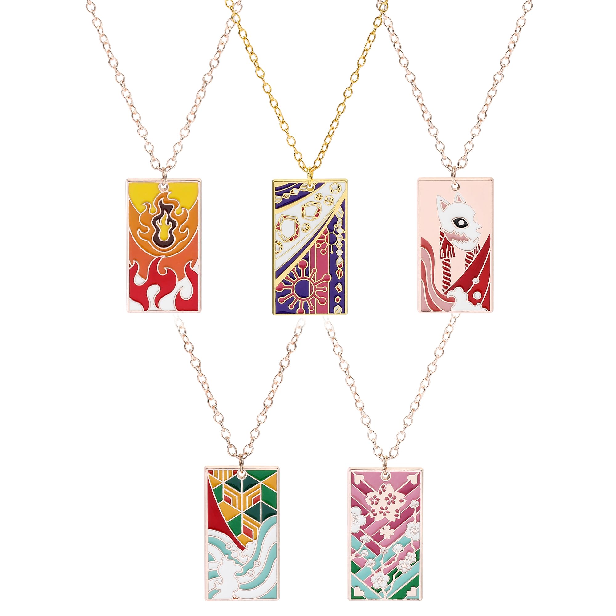 rongji jewelryAnime Demon Tanjiro Pendant Necklace - Kimetsu Noyaiba Necklace Hip Hop Style Cosplay Jewelry for Women Men