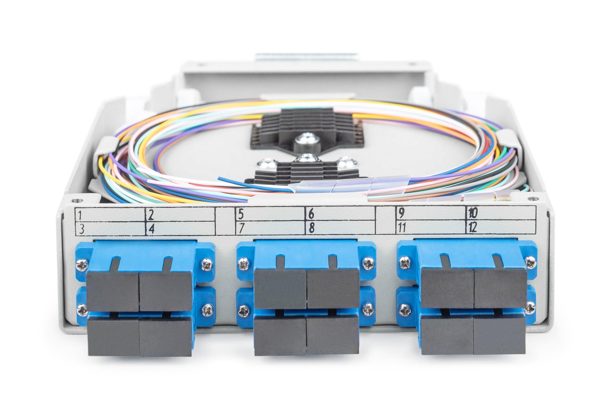DIGITUS Scatola per guida top-hat in fibra ottica, OS2, equipaggiata, con adattatore SC e pigtail