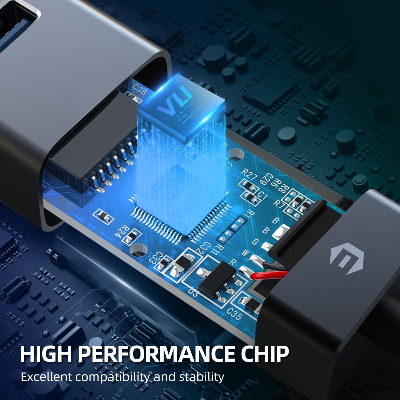 Ethernet Adapter, Tymyp 4 Port USB to Ethernet Adapter, 3 Ports USB 3.0 Ethernet Hub with RJ45 1Gbps Gigabit Ethernet Adapter, USB Network Adapter with USB C Connector for Laptop