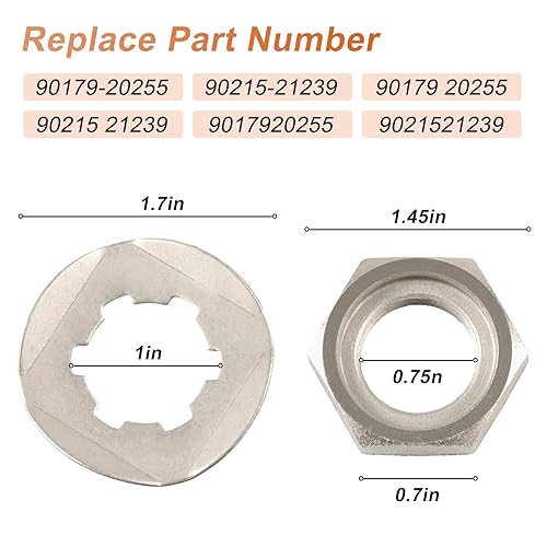 Miniatura 3 de FUSCH Soporte de piñón delantero con tuerca de bloqueo y arandela de pernos compatible con Yamaha Breeze 125 YFA1  Grizzly 125 YFM125G  Tri Z 250