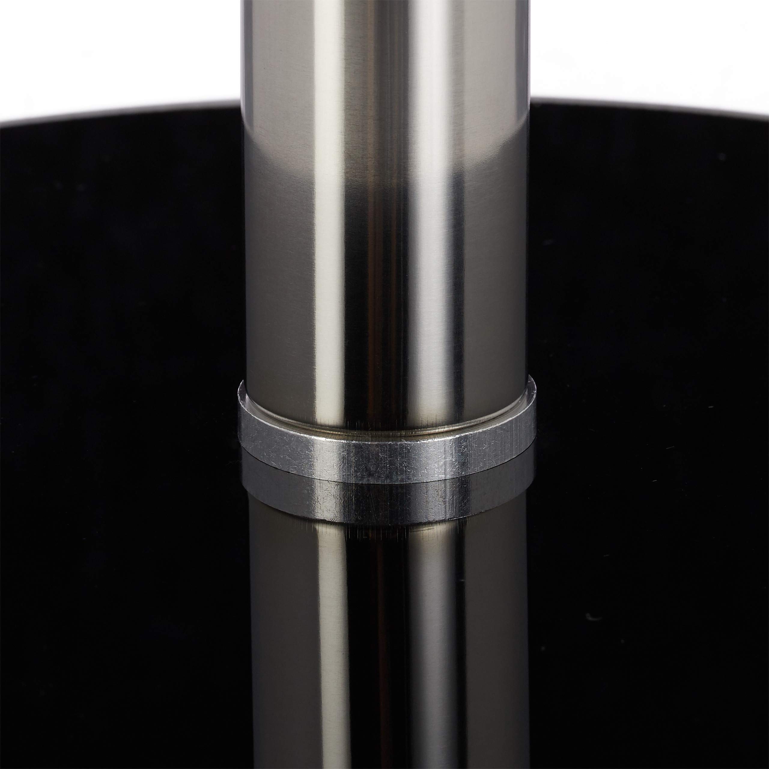 Relaxdays Tavolino Rotondo da Salotto in Vetro e Acciaio Inox, Tavolo da Caffè Salotto, HLP: 53 x 43 x 43 cm, Nero