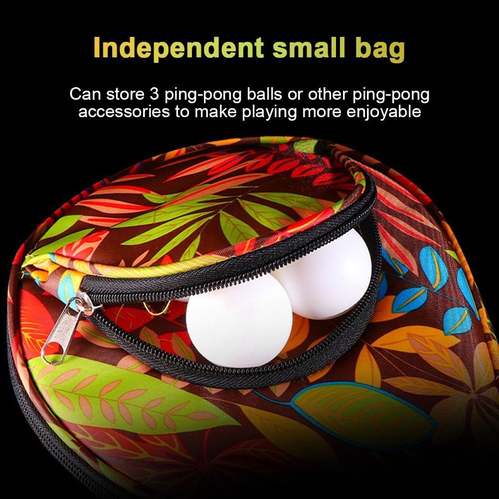 Muteitt Housse de protection pour raquette de tennis de table avec poche de rangement pour balle de ping-pong