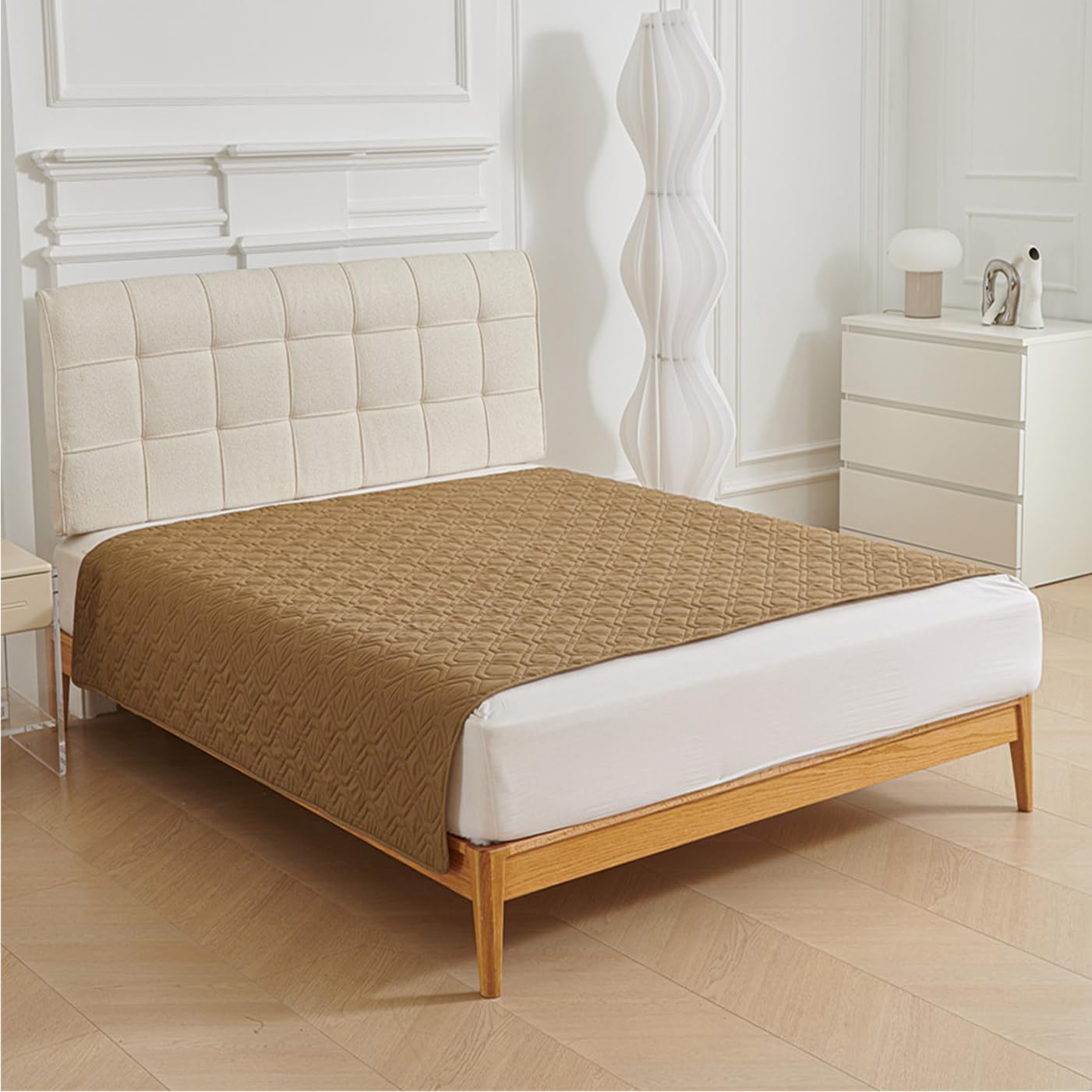Manta extra grande antideslizante para perros, impermeable, lavable, funda para cama de perro, manta para mascotas, para coche, sofá, cama, suelo (A-gris claro, 210 x 305 cm)