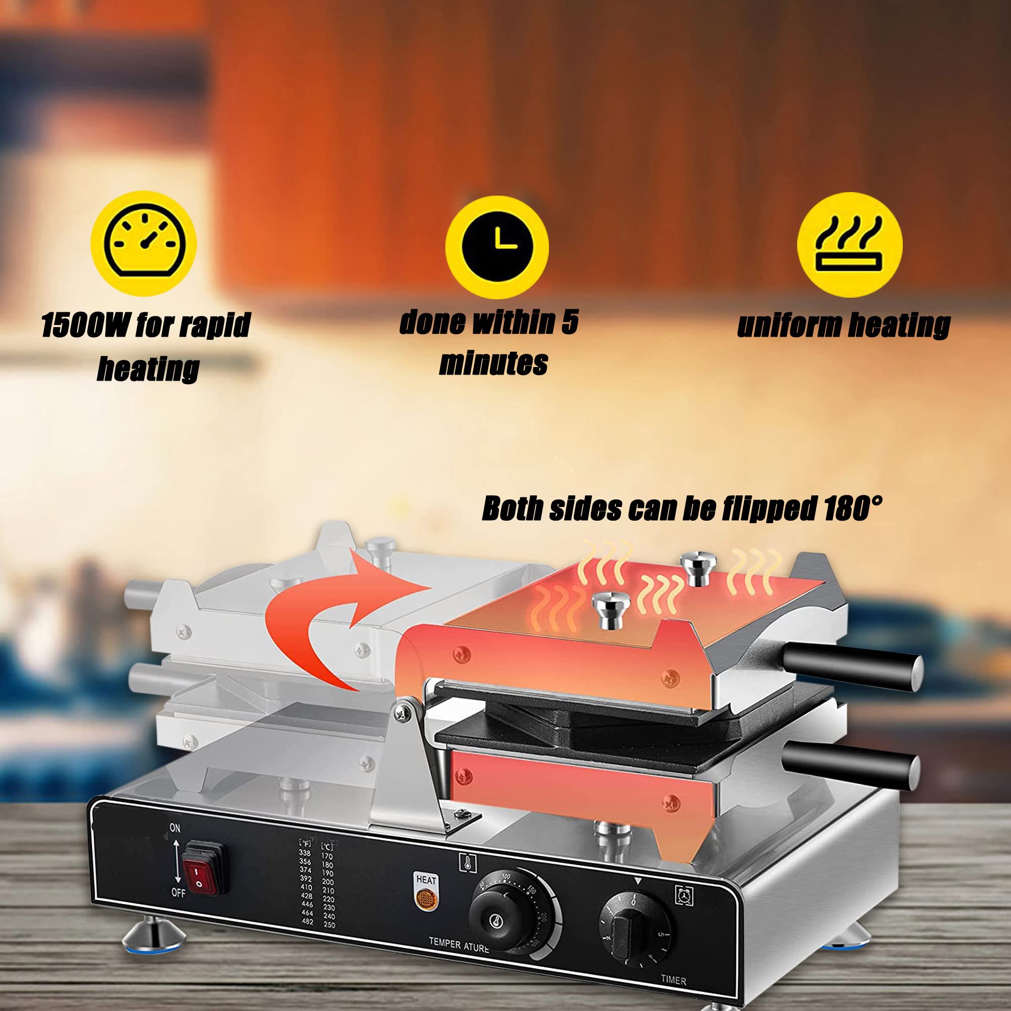 Máquina Para Hacer Gofres De Huevo Eléctrica, Máquina Para Hacer Gofres De Burbujas Comercial De 1500 W Con Temporizador De 0 A 5 Minutos, Máquina Para Hacer Hojaldres De Huevo De Hong Kong, Máquina