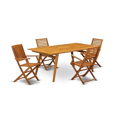 East West Furniture DEBS5CANA 5 Piece Patio Dining Set Includes