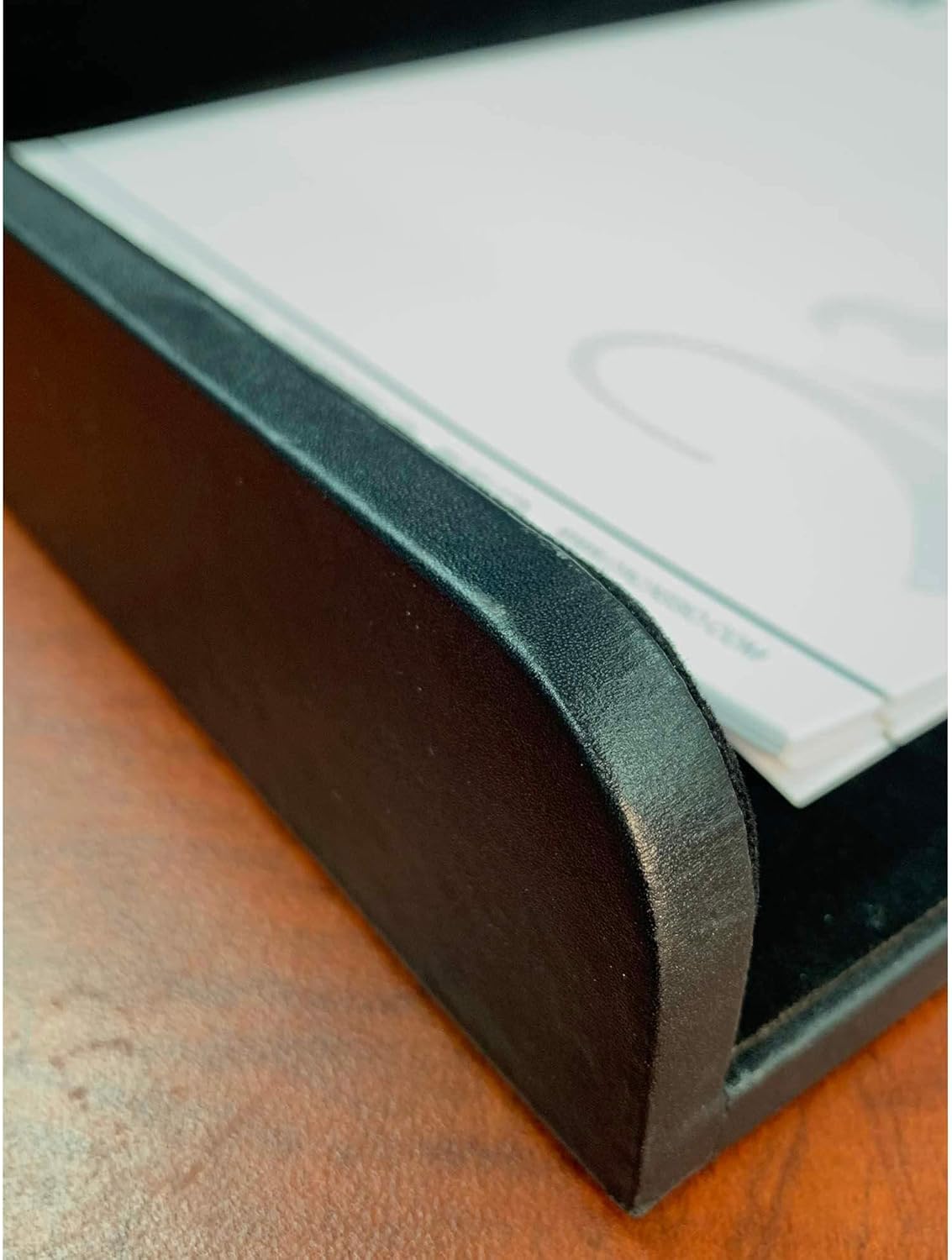 Dacasso Black Leather Side Load Letter Tray