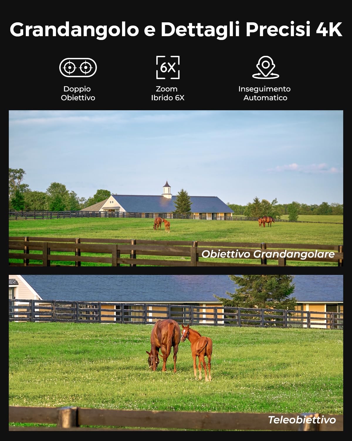Reolink 4K Telecamera da Esterno con SIM 4G LTE, Batteria e Pannello Solare | 355° Pan/90° Tilt, Doppio Obiettivo, Zoom Ibrido 6X, Visione Notturna a Colori, Alexa & Cloud, TrackMix LTE