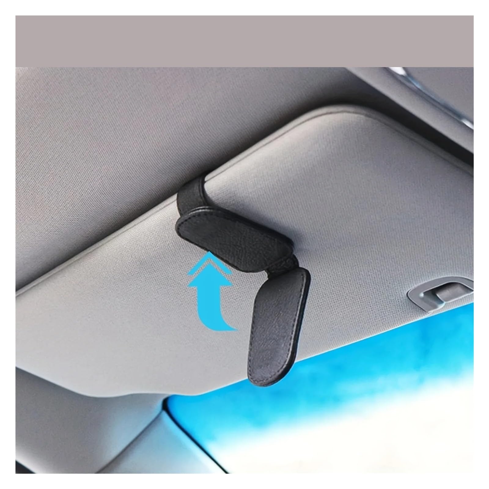 Portagafas con Clip para Coche Soporte Magnético para Gafas Cuero PU Clip Elegante para Visera Coche con Agarre Texturizado Negro Diseño Compacto 1 Ud(Black-1pc)